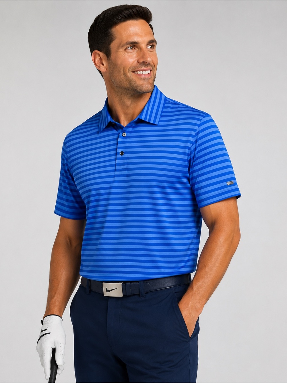 Tiger Woods Collection Dri-FIT Polo Blue Stripe XL